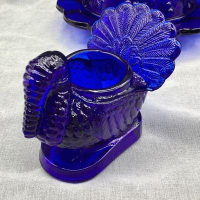 Cobalt glass turkey