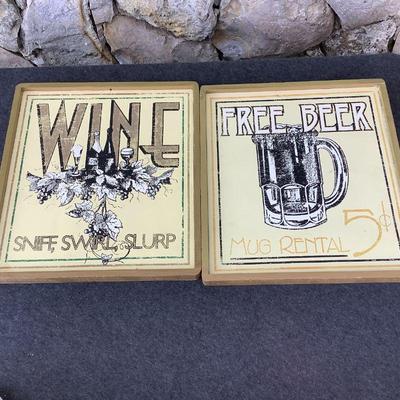 Beer and wine signs