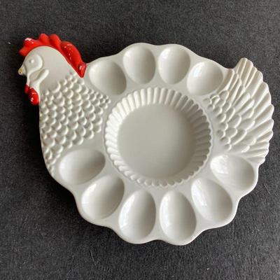 Rooster egg plate