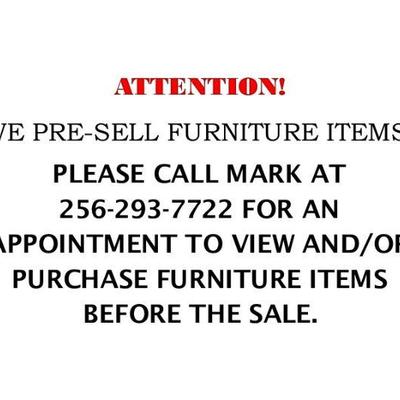 We pre-sell Furniture, Cars, Golf Carts and Large Lawn Equipment