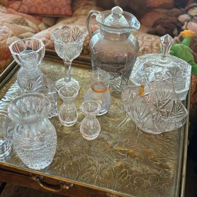 Lots of glass items (hand cut glass, etc)