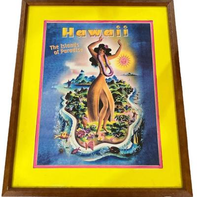Vintage Hawaiian Travel Advertisement Poster
