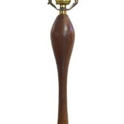Mid Century Teak & Brass Table Lamp

