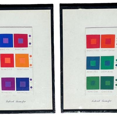 Two Mid Century Color Theory Works of Art, Attributed To Josef Albers
