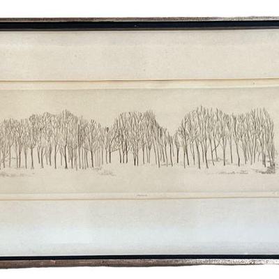 Signed and Dated B. COOK "Indiana" Landscape Print
