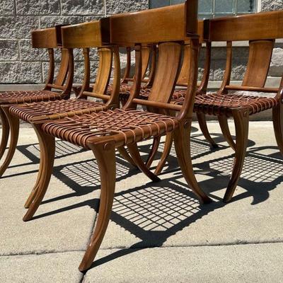 T.H. ROBSJOHN GIBBINGS for SARIDIS Klismos Chairs, Set of 6, Attributed To
