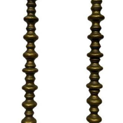 Near Pair Stacked Brass Lamps, India

