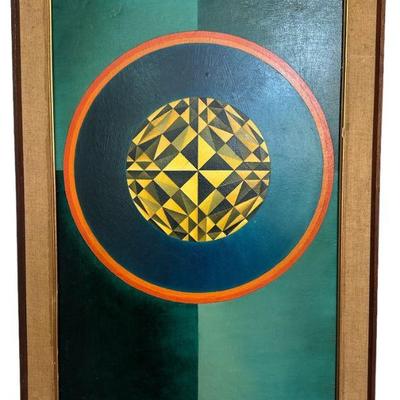 Mid Century VASARELY Style Acrylic on Board
