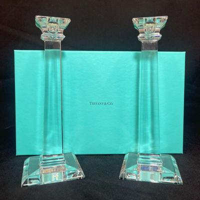 TIFFANY & CO. Crystal Candleholders, Pair
