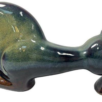 Mid Century Glazed Ceramic Horse Sculpture
