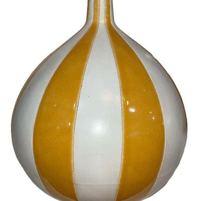 Op Art Post Modern Striped Balloon Vase
