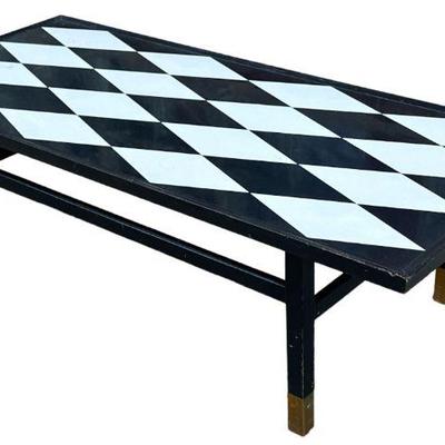 Vintage Art Deco FOUNDERS Diamond Pattern Low Table
