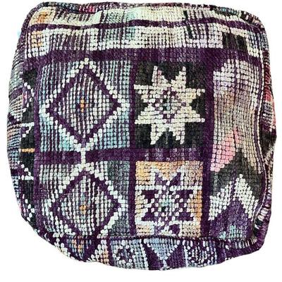 Purple Kilim Pouf Ottoman
