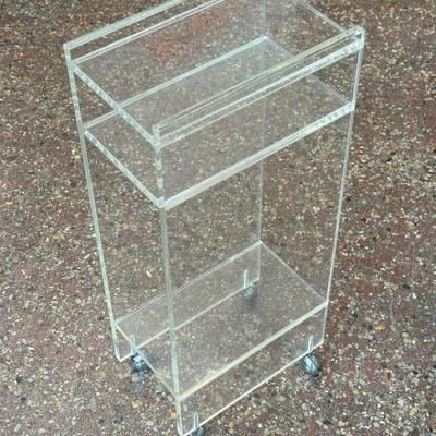 Mid Century Lucite Rolling Side Table
