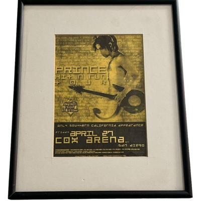 PRINCE "Hit and Run" Tour Concert Poster, Cox Arena San Diego, California
