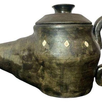 Exceptional Mid Century Elephant Trunk Studio Pottery Teapot
