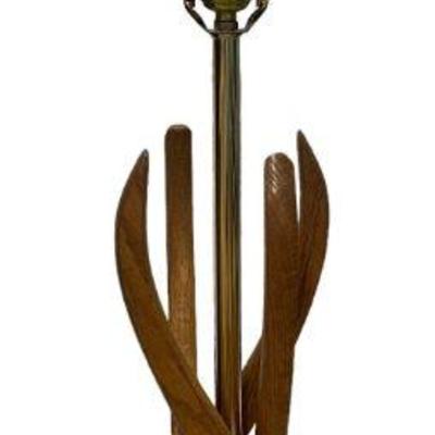 Danish Modern Sculptural Wood Table Lamp
