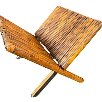 Mid Century Bamboo Folding Magazine Rack
