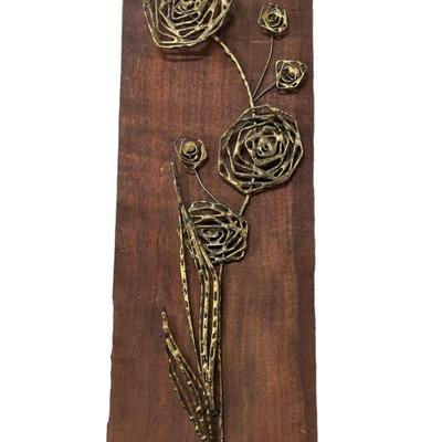 Abstract Metal Flower Wall Hanging Signed LOIS BALDWIN
