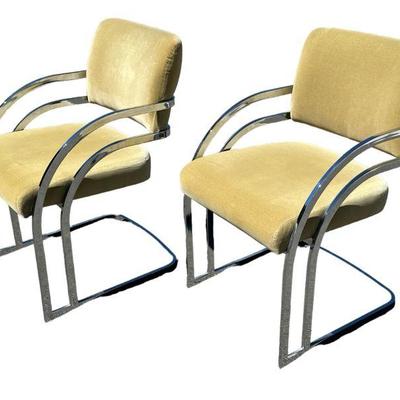 MILO BAUGHMAN Attr. Dining Chair, Pair
