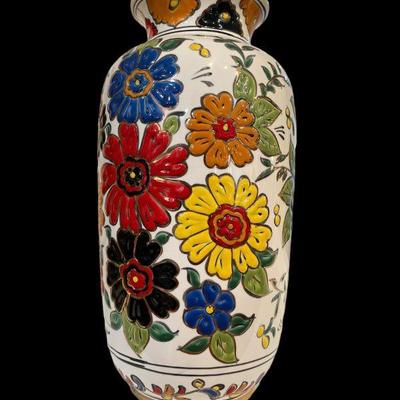 Mid Century MANOYSAKIS KERAMIK Floral Vase
