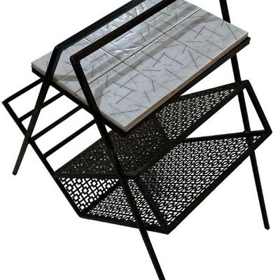 Mid Century Magazine Rack Side Table, Iron
