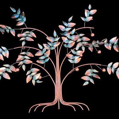 Mid Century After CURTIS JERE "Tree of Life" Metal Wall Hanging
