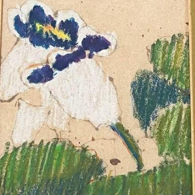Signed LARRY R. MOON " Lincoln Park Conservatory Flowers #3" Oil Pastel
