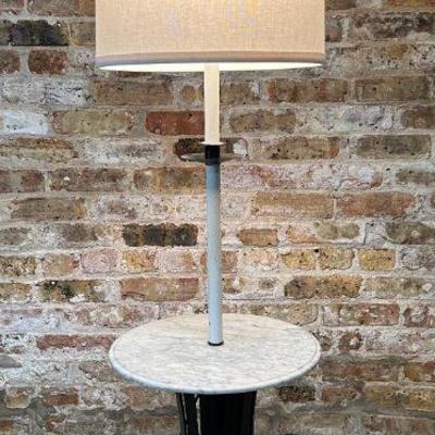 Mid Century Floor Lamp With Marble Side Table, Dunbar?
