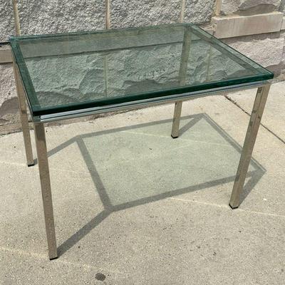 Mid Century Chrome & Glass Coffee Table
