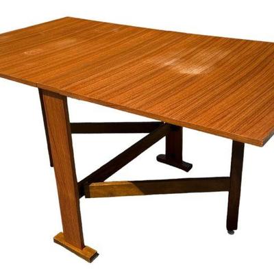 Danish Modern Narrow Drop Leaf Dining Table, Teak
