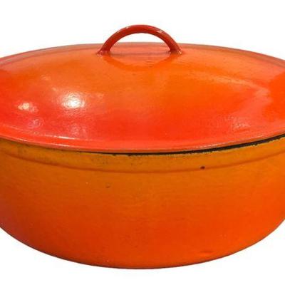 Mid Century Enamelware Casserole Dish, After Le Creuset
