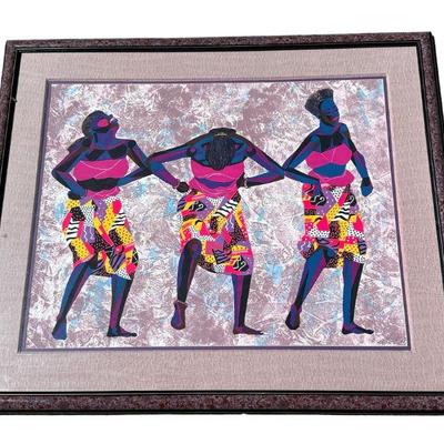 Mid Century African Dance Lithograph
