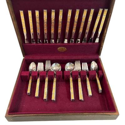 Mid Century GINKGO "King Tut" Stainless Flatware
