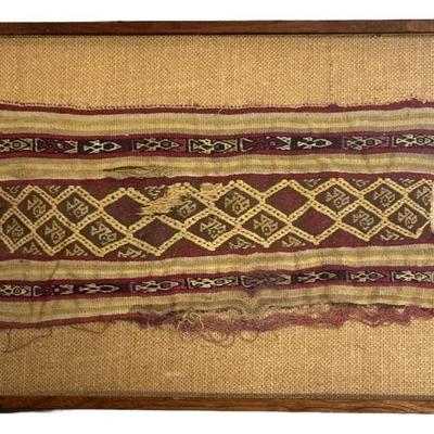 Hand Woven Ancient Woven Remnant in Frame
