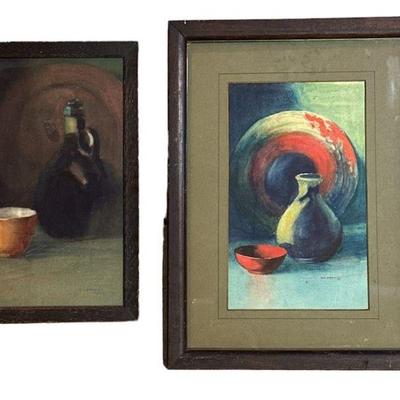 Early 20th C. Watercolor Still Life Scene, H.M HOFFMAN
