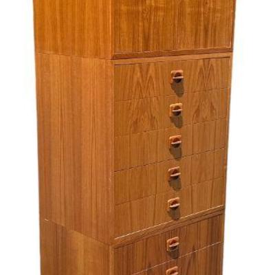 Mid Century Danish Modern Storage Cabinets, 3 Stackable
