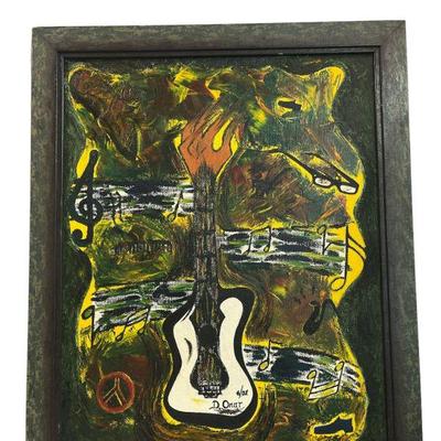 Folk Art Acrylic on Canvas, Signed D. ONAR
