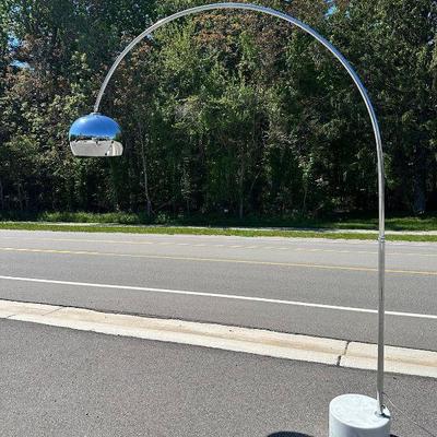 Mid Century Chrome & Marble Arc Lamp
