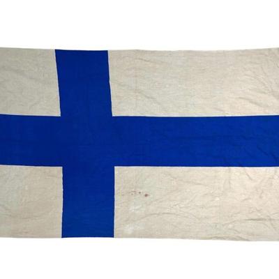 Vintage Large Cloth Flag of Finland
