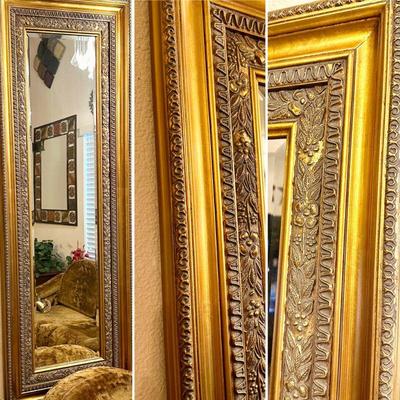 4' Vintage Gold Trim Mirror