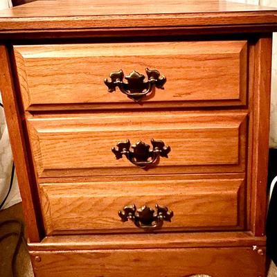 Two-Drawer Wood Nightstand