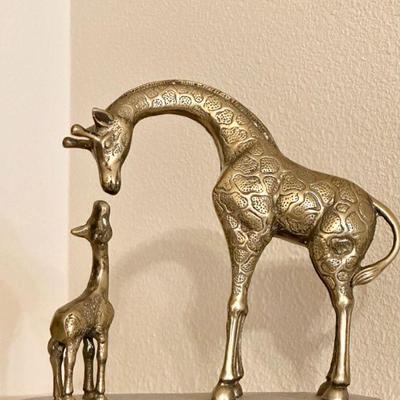 Vintage Brass Giraffes Figurines