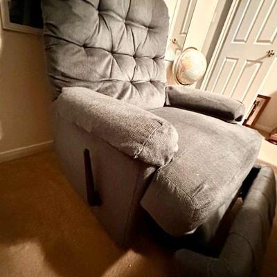 Grey Corduroy Reclining Chair