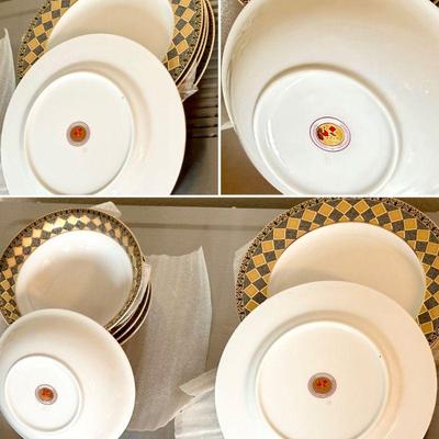 MKA 24ct Gold Trim Dinner Set (15pc)