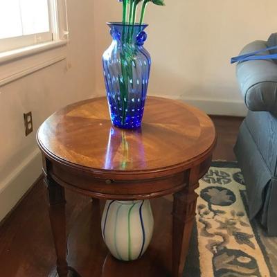 end table $85
blue vase SOLD