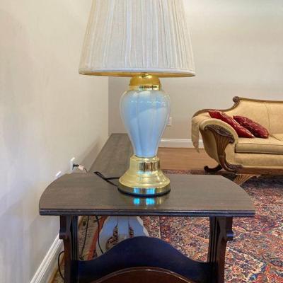 Magazine end-table and lamp