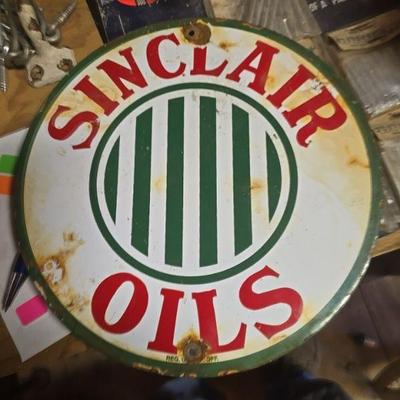Porcelain vintage oil sign