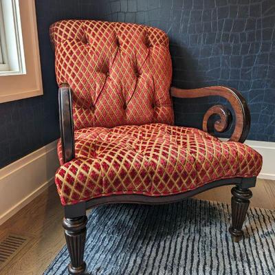 Kravet Furniture Tufted Regency Lounge Chair