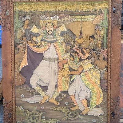 Several Balinese paintings. Some very large. $75.00 to $150.00.